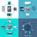 Internet of things flat icons composition Royalty Free Stock Photo