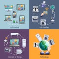 Internet of things 4 flat icons Royalty Free Stock Photo