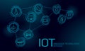 Internet of things icon innovation technology concept. Smart city wireless communication network IOT ICT. Home Royalty Free Stock Photo