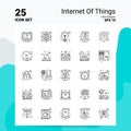 25 Internet Of Things Icon Set. 100% Editable EPS 10 Files. Business Logo Concept Ideas Line icon design Royalty Free Stock Photo