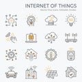 Internet of things icons, such as artificial intelligence, sensor, energy, tech and more. Vector illustration isolated