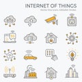 Internet of things icons, such as technology, smart city, artificial intelligence and more. Vector illustration isolated Royalty Free Stock Photo