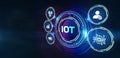 Internet of things - IOT concept. Businessman offer IOT products and solutions