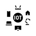 internet of things iot devices glyph icon vector illustration Royalty Free Stock Photo