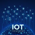 Internet of things. IOT icons concept. Global network connection. Monitoring and control smart systems. Vector illustration Royalty Free Stock Photo