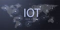 Internet of things IOT ICT icon innovation technology concept. Networking concept for connected devices. Smart city Royalty Free Stock Photo