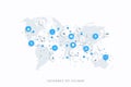 Internet of things IoT and network connection concept design vector. Social media network and marketing concept with