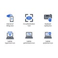 Internet of things, Iris authentication, Keyboard typing, Hypervisor, Performance, Laptop protection, icon Royalty Free Stock Photo