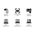 Internet of things, Iris authentication, Keyboard typing, Hypervisor, Performance, Laptop protection, icon Royalty Free Stock Photo