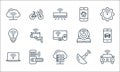 Internet of things line icons. linear set. quality vector line set such as car, cloud server, laptop, antenna, door lock, smart Royalty Free Stock Photo
