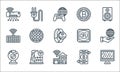 internet of things line icons. linear set. quality vector line set such as computer, smart home, web cam, bitcoin, factory, Royalty Free Stock Photo