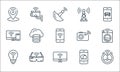 Internet of things line icons. linear set. quality vector line set such as robot vacuum cleaner, smart tv, smart bulb, smartphone Royalty Free Stock Photo