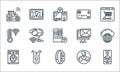 internet of things line icons. linear set. quality vector line set such as smart home, smart watch, smart washing machine, fan,