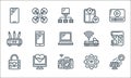 internet of things line icons. linear set. quality vector line set such as solar energy, dslr camera, data protection, smart