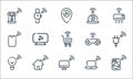 internet of things line icons. linear set. quality vector line set such as washing machine, computer, bulb, laptop, home, mobile Royalty Free Stock Photo