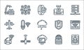 internet of things line icons. linear set. quality vector line set such as wifi router, cloud computing, printer, online data, Royalty Free Stock Photo