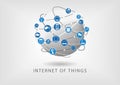 Internet of things modern connected world illustration as icons in flat design Royalty Free Stock Photo