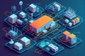 Internet of things network infrastructure scheme Royalty Free Stock Photo