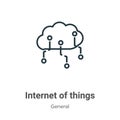 Internet of things outline vector icon. Thin line black internet of things icon, flat vector simple element illustration from Royalty Free Stock Photo