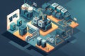 The Internet of Things revolutionizing manufacturing processes, with connected machines and smart systems
