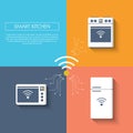 Internet of things smart kitchen concept with Royalty Free Stock Photo