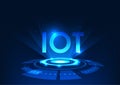 Internet of Things technology IoT placed on the technology circle Allows real-time access to devices in a system connected to the