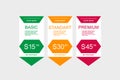 Internet traffic.Set offer tariffs. ui ux banner for web app. set pricing table, order, box, button, list with plan for web Royalty Free Stock Photo