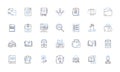 internet tutoring line icons collection. Online, Education, Distance, Tutoring, Virtual, Learning, Communication vector
