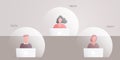 Internet Users Behind a Laptop Computer Sitting in Their Own Information Bubble - Vector Concept Design of Intellectual Isolation Royalty Free Stock Photo