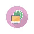 Internet vector flat colour icon Royalty Free Stock Photo