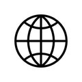 Internet network vector flat globe icon on white. Royalty Free Stock Photo