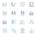 Internet venture linear icons set. Disruptive, Innovative, E-commerce, Digital, Cloud, Online, Platform line vector and