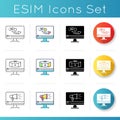 Internet video and animation icons set