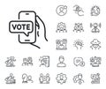 Online voting line icon. Internet vote sign. Specialist, doctor and job competition. Vector