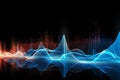 internet waves signal of light dance across technology background generative ai