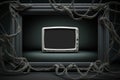 internet web gray frame copy space Generative AI Royalty Free Stock Photo