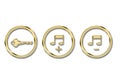 Internet web icons in gold