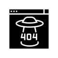 404 internet web page error glyph icon vector illustration