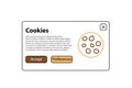 Internet web pop up for cookie policy notification. Website uses cookies banner