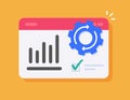 Internet website kpi performance quality boost improve settings icon graphic modern vector illustration, web site efficiency Royalty Free Stock Photo