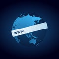 Internet world blue asia view