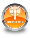 Internet zone (wlan network) glossy orange round button Royalty Free Stock Photo