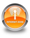 Internet zone (wlan network) glossy orange round button