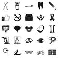 Internist icons set, simple style