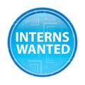 Interns Wanted floral blue round button