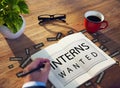 Interns Wanted Internship Training Trainee Concept Royalty Free Stock Photo