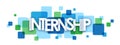 INTERNSHIP blue and green overlapping squares banner
