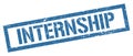 INTERNSHIP blue grungy rectangle stamp