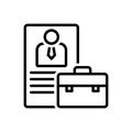 Black line icon for Internship, career and education