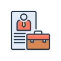 Color illustration icon for Internship, career and education